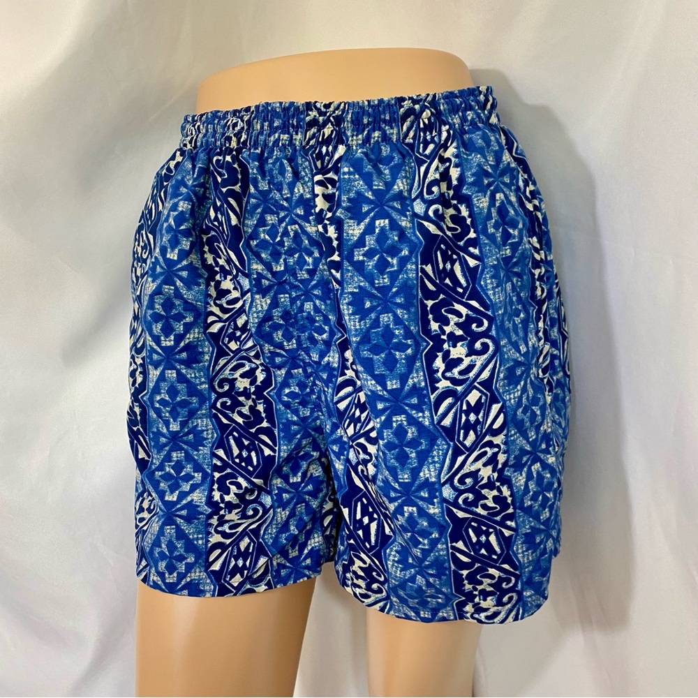 Men’s Vintage 90’s Blue Nylon Swim Trunks Medium Players by Can Heusen